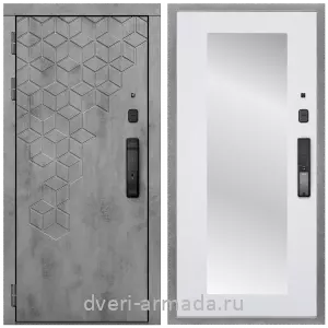 Белые двери с зеркалом, Дверь входная Армада Квадро МДФ 16 мм Kaadas K9 / МДФ 16 мм ФЛЗ-пастораль, Белый матовый