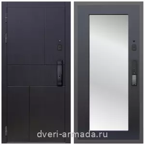 Белые двери с зеркалом, Умная входная смарт-дверь Армада Оникс МДФ 10 мм Kaadas K9 / МДФ 16 мм ФЛЗ-Пастораль, Венге