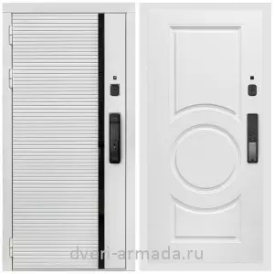 Двери МДФ для квартиры, Умная входная смарт-дверь Армада Каскад WHITE МДФ 10 мм Kaadas K9 / МДФ 16 мм МС-100 Белый матовый