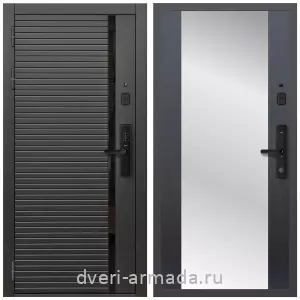 Белые двери с зеркалом, Умная входная смарт-дверь Армада Каскад BLACK МДФ 10 мм Kaadas S500 / МДФ 16 мм СБ-16 Венге