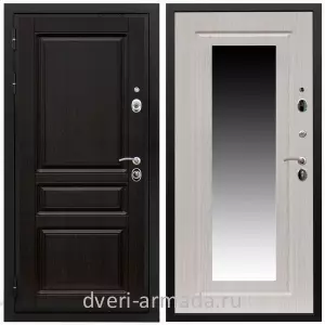 Белые двери с зеркалом, Дверь входная Армада Премиум-Н МДФ 16 мм ФЛ-243 Венге / МДФ 16 мм ФЛЗ-120 Дуб беленый