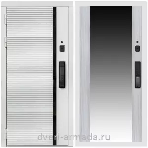 Двери со склада, Умная входная смарт-дверь Армада Каскад WHITE МДФ 10 мм Kaadas K9 / МДФ 16 мм СБ-16 Сандал белый