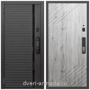 Двери МДФ для квартиры, Умная входная смарт-дверь Армада Каскад BLACK МДФ 10 мм Kaadas K9 / МДФ 16 мм ФЛ-143 Рустик натуральный