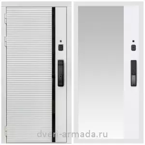 Двери со склада, Умная входная смарт-дверь Армада Каскад WHITE МДФ 10 мм Kaadas K9 / МДФ 16 мм ФЛЗ-Панорама-1, Белый матовый