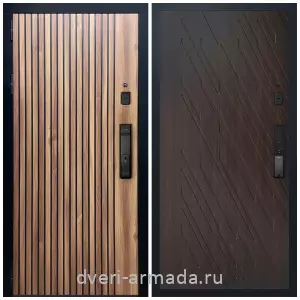 Входные двери в Подольске, Умная входная смарт-дверь Армада Вектор МДФ 10 мм Kaadas K9 / МДФ 16 мм ФЛ-86 Венге структурный
