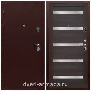 Входные двери в Подольске, Дверь входная Армада Люкс Антик медь / МДФ 16 мм СБ-14 Эковенге стекло белое