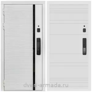 Входные двери в Подольске, Умная входная смарт-дверь Армада Каскад WHITE МДФ 10 мм Kaadas K9 / МДФ 16 мм ФЛ Дуб кантри белый горизонт