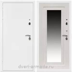 Входные двери с зеркалом и теплоизоляцией, Дверь входная Армада Оптима Белая шагрень / МДФ 16 мм ФЛЗ-120 Дуб белёный