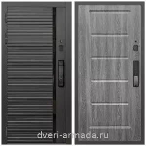 Двери со склада, Умная входная смарт-дверь Армада Каскад BLACK МДФ 10 мм Kaadas K9 / ФЛ-39 Дуб Филадельфия графит