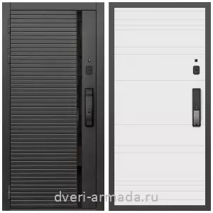 Двери со склада, Умная входная смарт-дверь Армада Каскад BLACK МДФ 10 мм Kaadas K9 / МДФ 16 мм ФЛ Дуб кантри белый горизонт