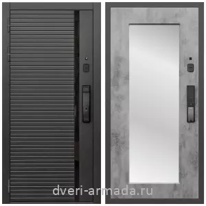 Входные двери в Подольске, Умная входная смарт-дверь Армада Каскад BLACK МДФ 10 мм Kaadas K9 / МДФ 16 мм ФЛЗ-Пастораль, Бетон темный