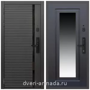 Входные двери с зеркалом и теплоизоляцией, Умная входная смарт-дверь Армада Каскад BLACK МДФ 10 мм Kaadas S500 / МДФ 16 мм ФЛЗ-120 Венге