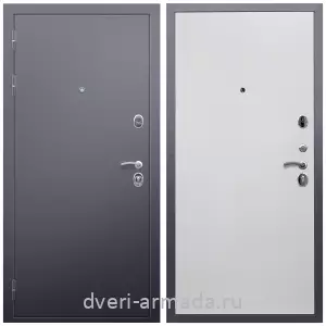 Правые входные двери, Дверь входная Армада Люкс Антик серебро / МДФ 10 мм Гладкая белый матовый