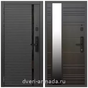 Белые двери с зеркалом, Умная входная смарт-дверь Армада Каскад BLACK МДФ 10 мм Kaadas S500 / МДФ 16 мм ФЛЗ-Сити Венге