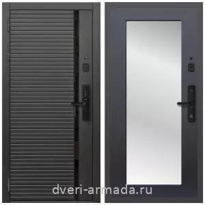 Входные двери с зеркалом и теплоизоляцией, Умная входная смарт-дверь Армада Каскад BLACK МДФ 10 мм Kaadas S500 / МДФ 16 мм ФЛЗ-Пастораль, Венге