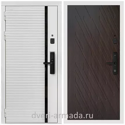 Умная входная смарт-дверь Армада Каскад WHITE МДФ 10 мм Kaadas S500 / МДФ 16 мм ФЛ-86 Венге структурный