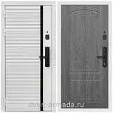 Умная входная смарт-дверь Армада Каскад WHITE МДФ 10 мм Kaadas S500 / МДФ 6 мм ФЛ-138 Дуб Филадельфия графит