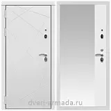 Дверь входная Армада Тесла МДФ 16 мм / МДФ 16 мм ФЛЗ Панорама-1 Белый матовый