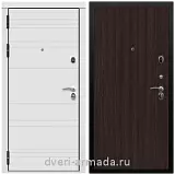 Дверь входная Армада Престиж Черная шагрень Белый матовый линии горизонт МДФ 16 мм / МДФ 6 мм ПЭ Венге